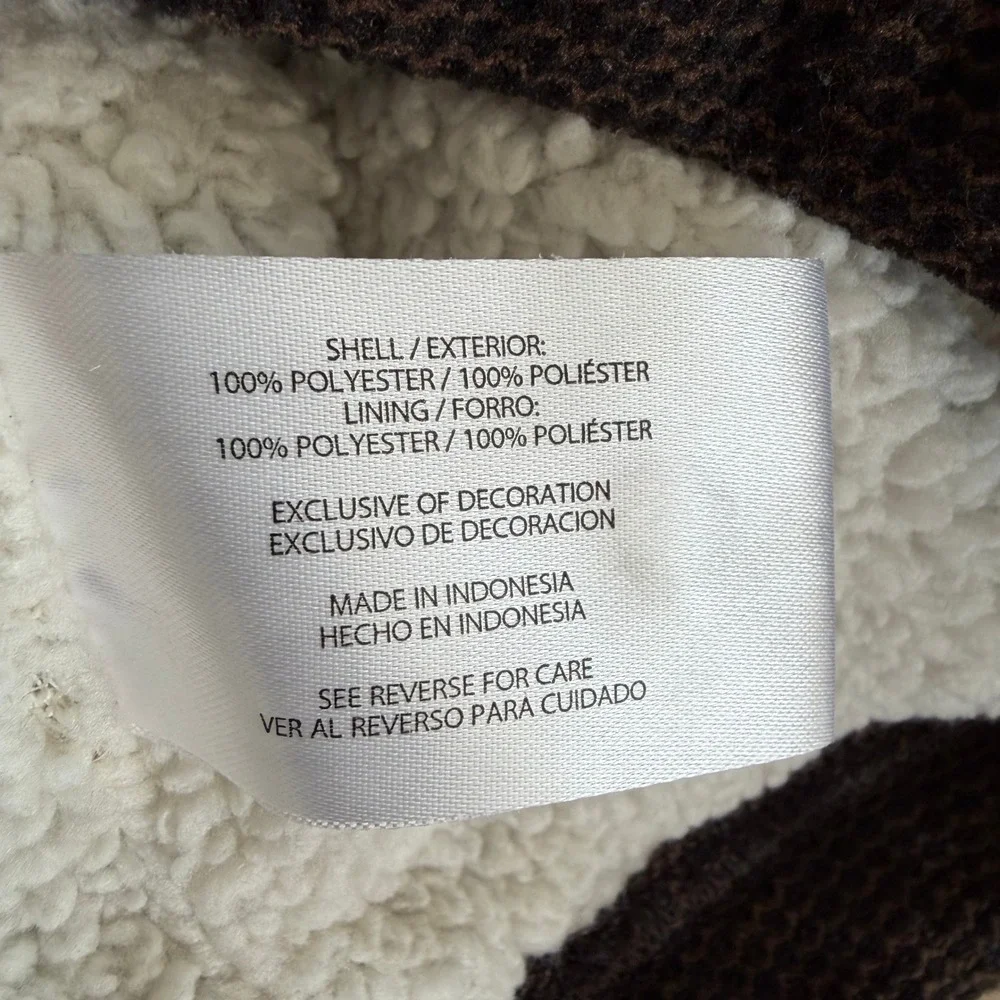 Orvis Men's XL Brown Honeycomb Textured Sherpa Lined Quarter Zip Fleece Pullover